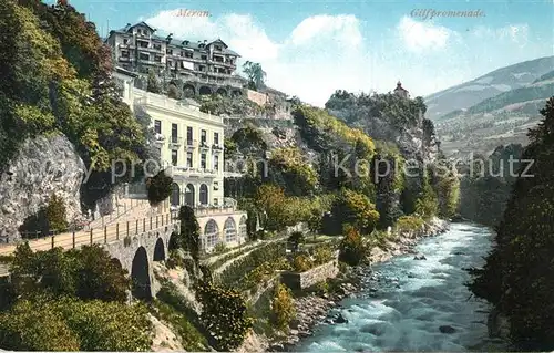 AK / Ansichtskarte Meran_Merano Gilfpromenade Fluss Meran Merano