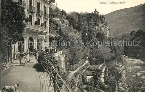 AK / Ansichtskarte Meran_Merano Gilfpromenade Fluss Meran Merano