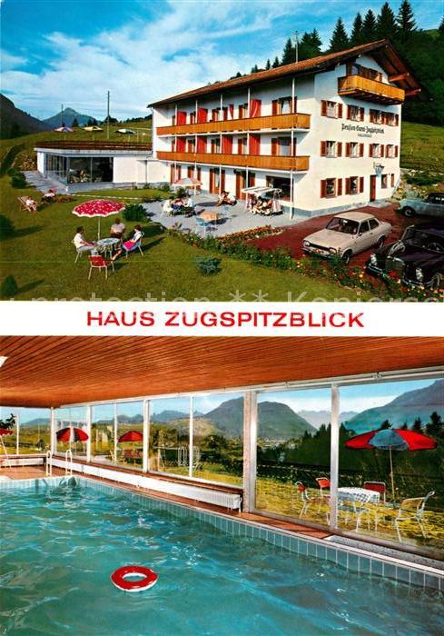 Ak Ansichtskarte Pfronten Haus Zugspitzblick Mit Hallenbad