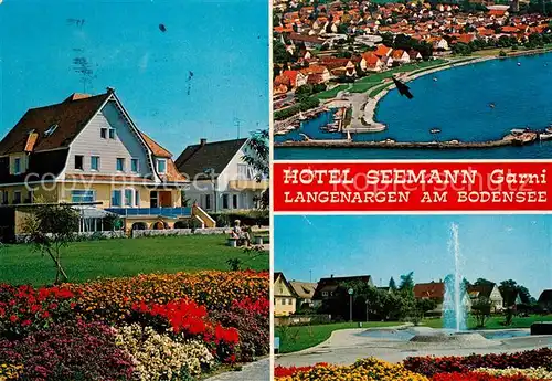 AK / Ansichtskarte Langenargen_Bodensee Hotel Seemann Garni Fliegeraufnahme Langenargen Bodensee