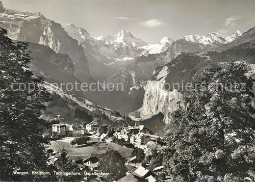 AK / Ansichtskarte Wengen_BE Breithorn Tschingelhorn Gspaltenhorn Wengen_BE