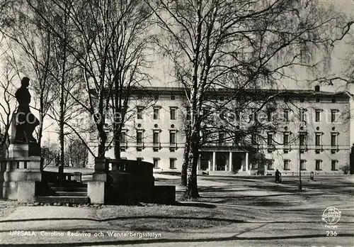 AK / Ansichtskarte Uppsala Carolina Rediviva Wennerbergsstatyn Uppsala