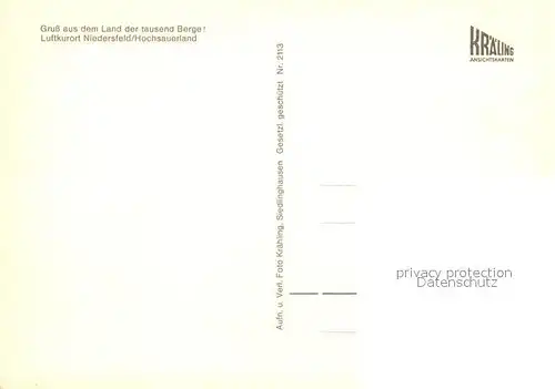 AK / Ansichtskarte Niedersfeld  Niedersfeld