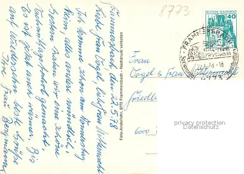 AK / Ansichtskarte Frammersbach  Frammersbach