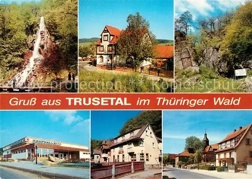 AK / Ansichtskarte Trusetal Kaufhalle Wasserfall  Trusetal