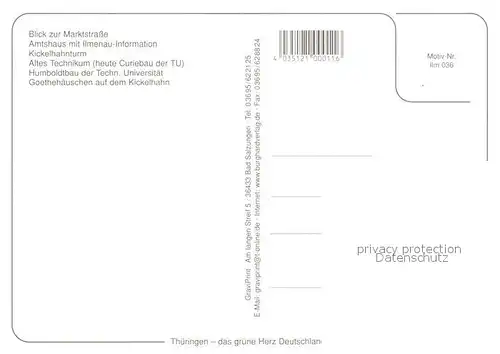 AK / Ansichtskarte Ilmenau_Thueringen Marktstrasse Amtshaus Kicklhahnturm  Ilmenau Thueringen