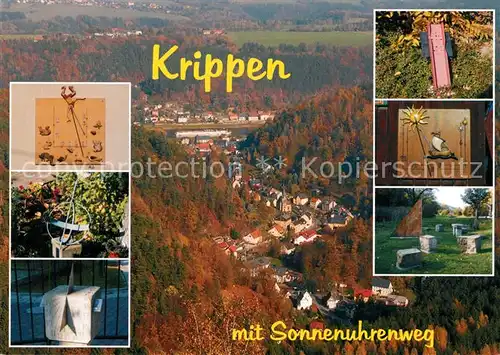 AK / Ansichtskarte Krippen_Bad_Schandau Sonnenuhrenweg Kohlbornstein Krippen_Bad_Schandau