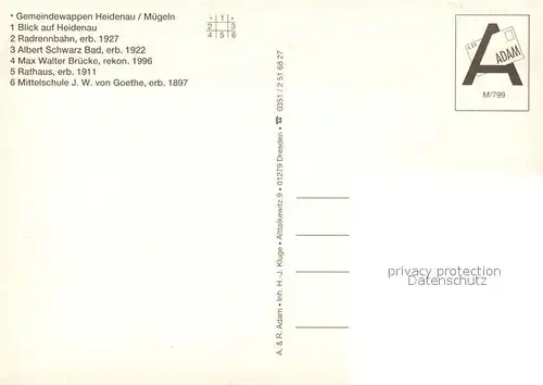 AK / Ansichtskarte Muegeln_Heidenau Albert Schwarz Bad Max Walter Bruecke Rathaus Muegeln Heidenau