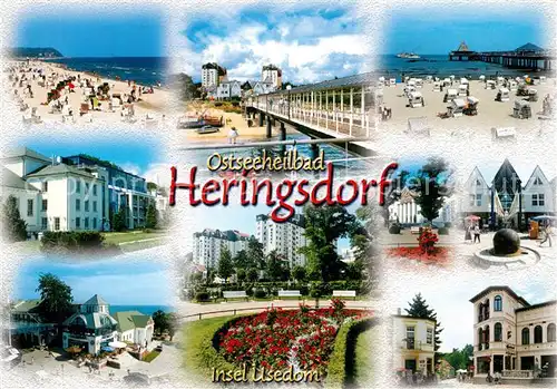 AK / Ansichtskarte Heringsdorf_Ostseebad_Usedom Strand Stadtansichten Heringsdorf_Ostseebad