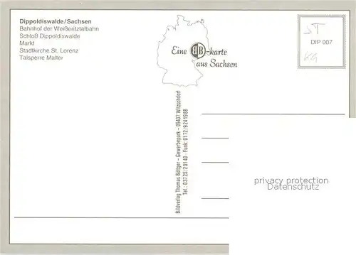 AK / Ansichtskarte Dippoldiswalde_Osterzgebirge Dampfeisenbahn Schloss Talsperre Malter Stadtkirche Lorenz Dippoldiswalde