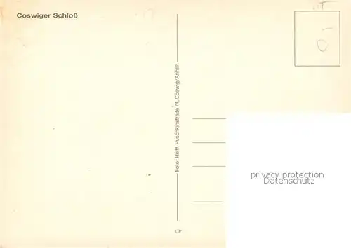 AK / Ansichtskarte Coswig_Anhalt Schloss Coswig Anhalt