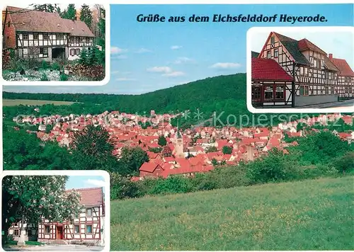 AK / Ansichtskarte Heyerode_Thueringen Panorama Grenzhaus Post Fachwerkhaus Heyerode Thueringen