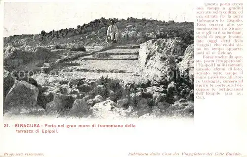 AK / Ansichtskarte Siracusa Porta nel gran muro di tramontana della terrazza di Epipoli Siracusa