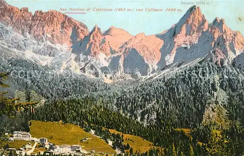 AK / Ansichtskarte San_Martino_de_Castrozza Panorama von Colfosco mit Rosetta San_Martino_de_Castrozza