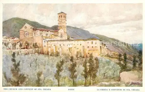 AK / Ansichtskarte Assisi_Umbria La Chiesa e Convento di Santa Chiara Gemaelde Assisi Umbria