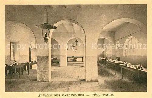 AK / Ansichtskarte Roma_Rom Abbaye des Catacombes Refectoire Roma_Rom