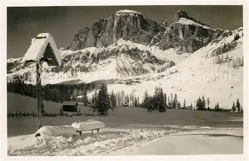 AK / Ansichtskarte Dolomiti Motivo dinverno verso Sass Ciampatsch Dolomiti