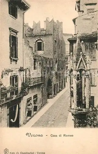 AK / Ansichtskarte Verona_Italia Casa di Romeo Verona Italia