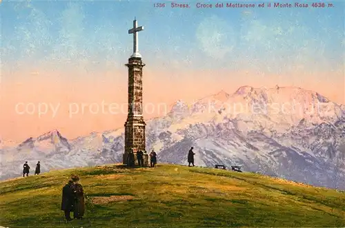 AK / Ansichtskarte Stresa Croce del Mottarone ed il Monte Rosa Stresa