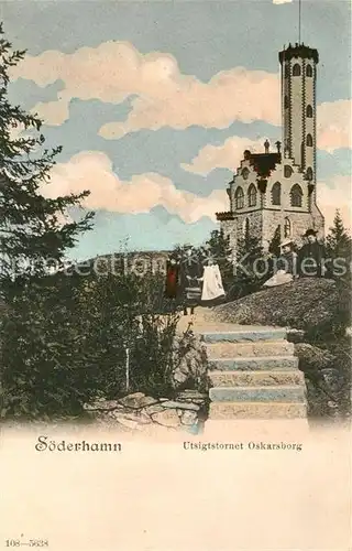 AK / Ansichtskarte Soederhamn Utsigtstornet Oskarsborg Soederhamn