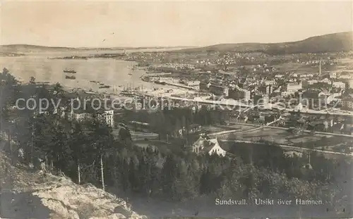 AK / Ansichtskarte Sundsvall Utsikt oever Hamnen Sundsvall
