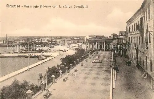 AK / Ansichtskarte Siracusa Passeggio Adorno con la statua Cavallotti Siracusa