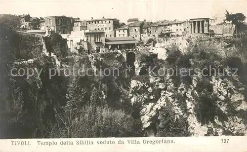 AK / Ansichtskarte Tivoli Tempio della Sibilla veduto da Villa Gregoriana Tivoli