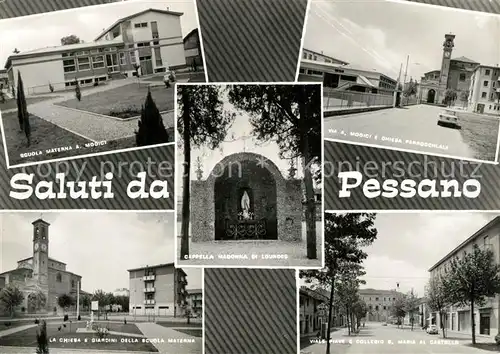 AK / Ansichtskarte Milano_Lombardia Scuola Materna Via Modici e Chiesa Perrocchiale Guardini Viale Piave e Collegio S Maria al Castello Milano_Lombardia