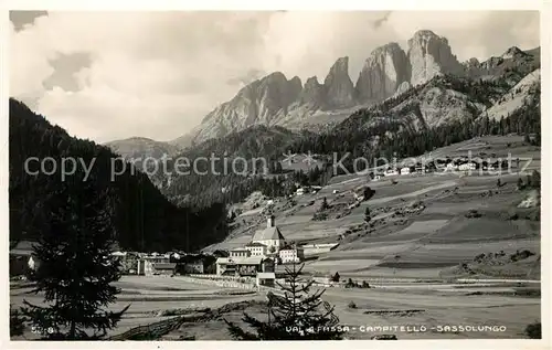 AK / Ansichtskarte Campitello_Fassa Panorama Sassolungo Dolomiti Langkofel Dolomiten Campitello Fassa