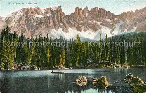 AK / Ansichtskarte Karersee_Suedtirol Bergsee Latemar Dolomiten Karersee Suedtirol