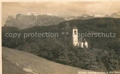 AK / Ansichtskarte Renon_Ritten Chiesa San Giacomo Kirche Alpenpanorama Renon Ritten