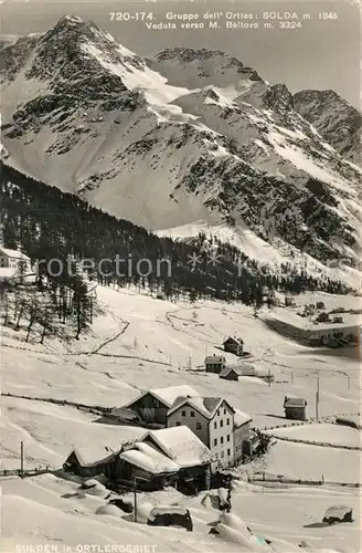 AK / Ansichtskarte Solda_Sulden Gruppo dell Ortles verduta verso Monte Beltovo Solda Sulden