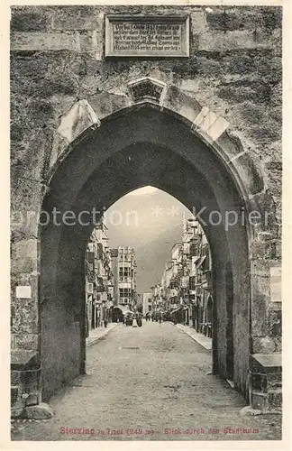 AK / Ansichtskarte Sterzing_Suedtirol Blick durch den Stadtturm Sterzing Suedtirol