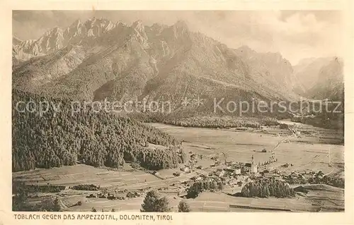 AK / Ansichtskarte Toblach_Suedtirol gegen das Ampezzotal Dolomiten Toblach_Suedtirol