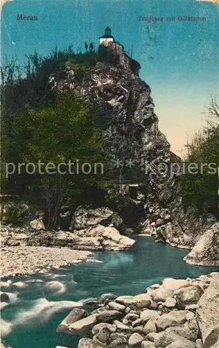 AK / Ansichtskarte Meran_Merano Zenoburg mit Gilfklamm Meran Merano