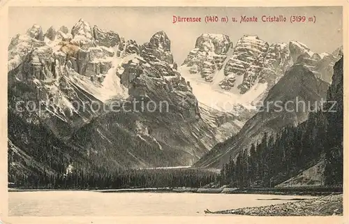 AK / Ansichtskarte Cortina_d_Ampezzo Duerrensee und Monte Cristallo Bergsee Dolomiten Cortina_d_Ampezzo