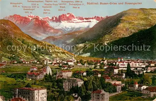 AK / Ansichtskarte Gries_Bozen Panorama gegen Rosengarten Dolomiten Gries Bozen