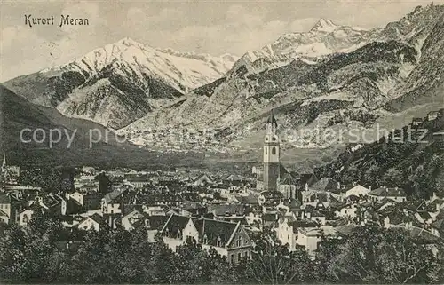 AK / Ansichtskarte Meran_Merano Gesamtansicht Kurort gegen Texelgruppe Meran Merano