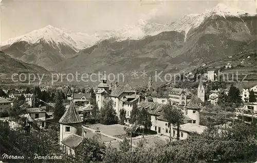 AK / Ansichtskarte Merano_Suedtirol Panorama gegen Texelgruppe Merano Suedtirol
