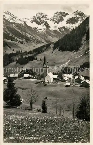 AK / Ansichtskarte Mittelberg_Kleinwalsertal Panorama mit Schafalpkoepfen Mittelberg_Kleinwalsertal