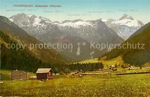 AK / Ansichtskarte Seebachtal Landschaftspanorama Tauernbahn Hochgebirge Photochromiekarte No 11111 Seebachtal