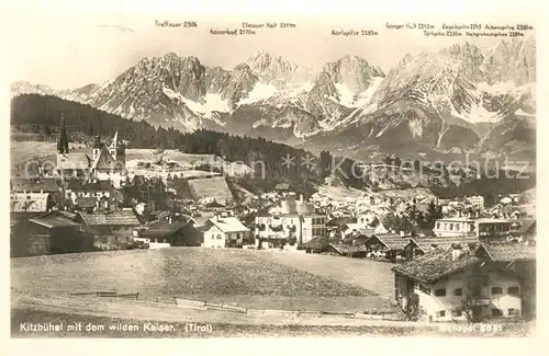 AK / Ansichtskarte Kitzbuehel_Tirol Gesamtansicht mit Wildem Kaiser Kaisergebirge Kitzbuehel Tirol