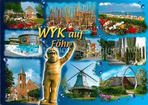 AK / Ansichtskarte Wyk_Foehr Strand Kurpark Windmuehle  Foehr