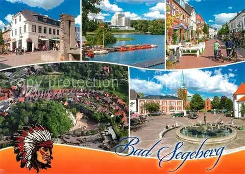 AK / Ansichtskarte Bad_Segeberg Panorama Stadtansichten Hafen Brunnen Denkmal Bad_Segeberg