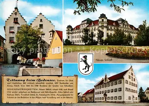 AK / Ansichtskarte Tettnang Torschloss Neues Schloss  Tettnang