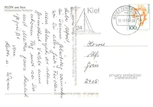 AK / Ansichtskarte Ploen_See Kirche Schloss Schiff Ploen_See