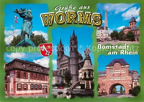 AK / Ansichtskarte Worms_Rhein Dom Stadttor Denkmal Worms Rhein