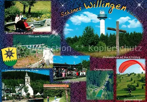 AK / Ansichtskarte Willingen_Sauerland Schanze Kurpark Viadukt Linnenkerl Willingen_Sauerland