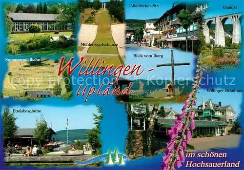 AK / Ansichtskarte Willingen_Sauerland Viadukt Schanze Brauhaus Schanze Willingen_Sauerland