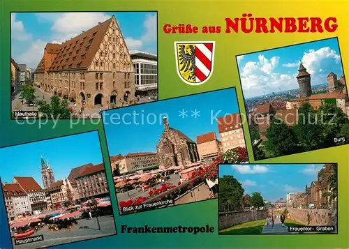 AK / Ansichtskarte Nuernberg Burg Mauthalle Hauptmarkt Frauenkirche Nuernberg